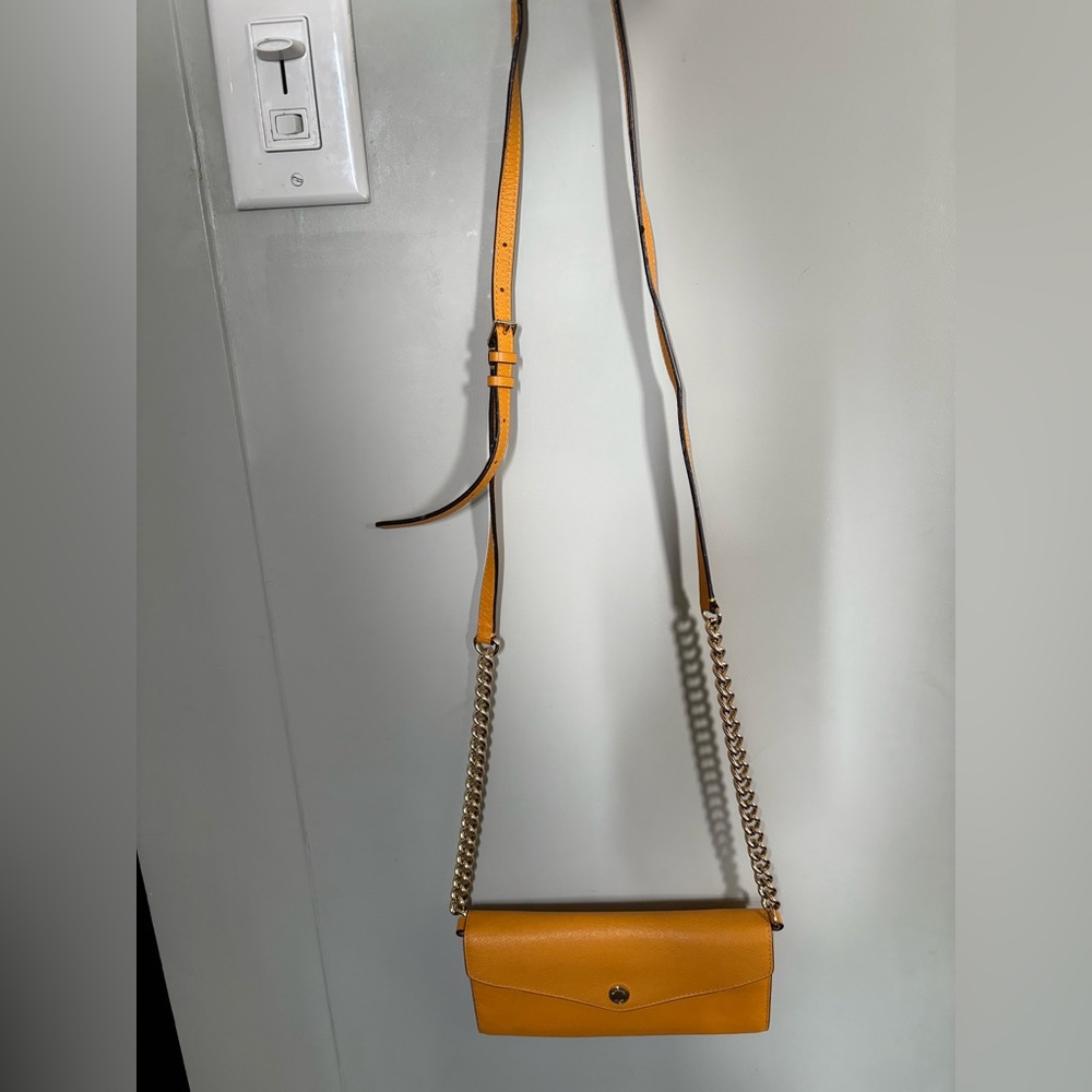 Elegant Yellow Michael Kors Envelope Crossbody Bag like new